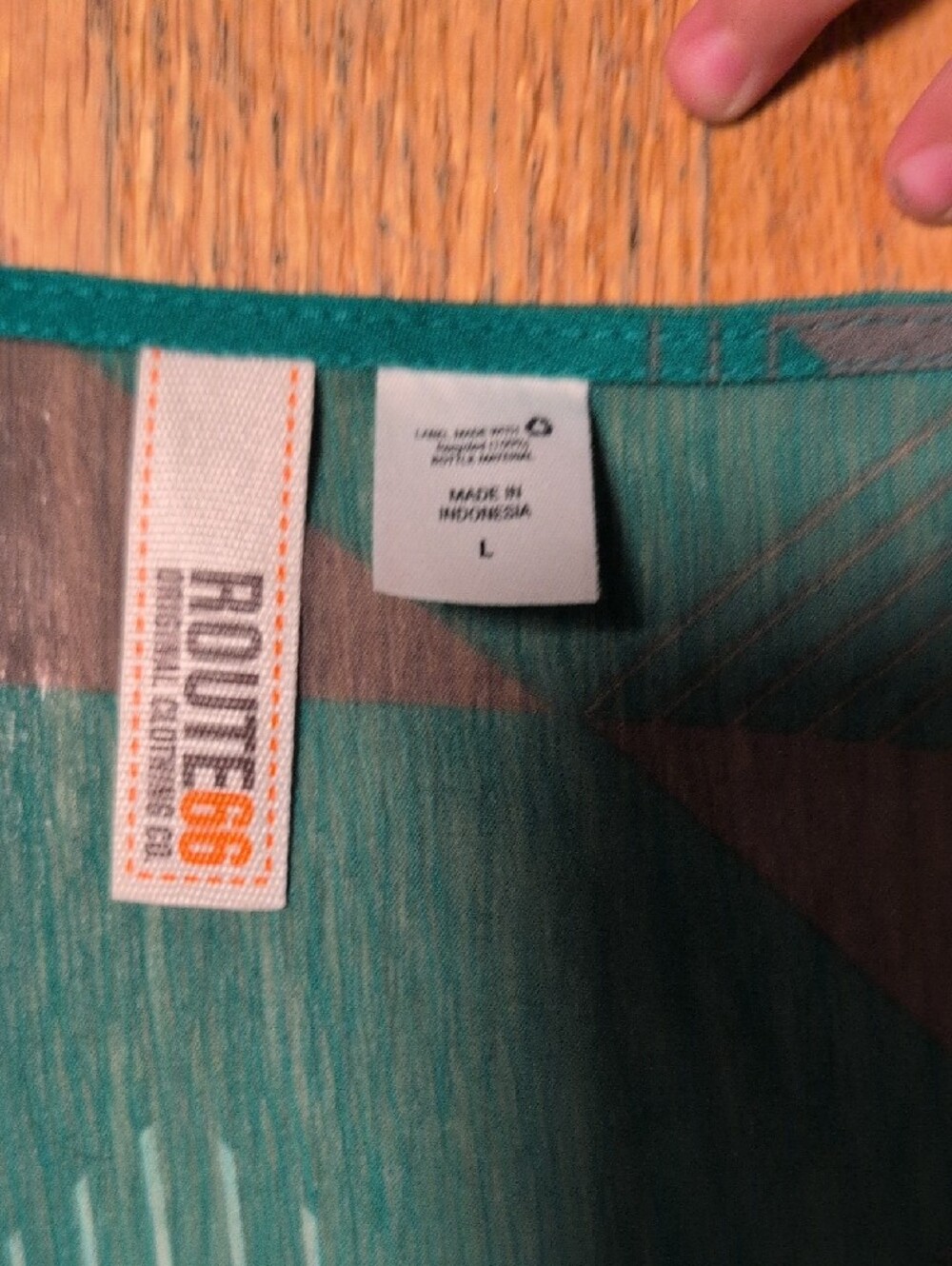 Route 66 Green Geometric Racerback Tank - Picture 2 of 2